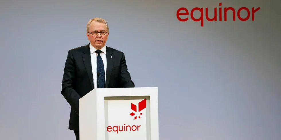 Eldar Sætre la i dag fram sitt siste kvartalsresultat som Equinor-sjef. Bildet er fra selskapets generalforsamling i mai.