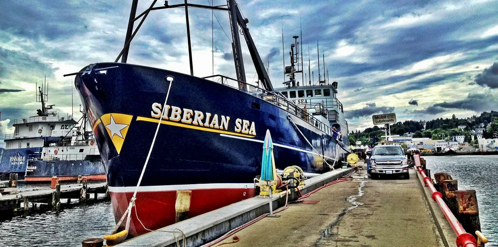 Aleutian Spray Fisheries' Pacific cod harvesting vessel Siberian Sea. The company, which jointly owns Alaska pollock harvesting vessel Starbound, reached an agreement to merge its Pacific cod fleet together with Community Development Quota (CDQ) group APICDA.