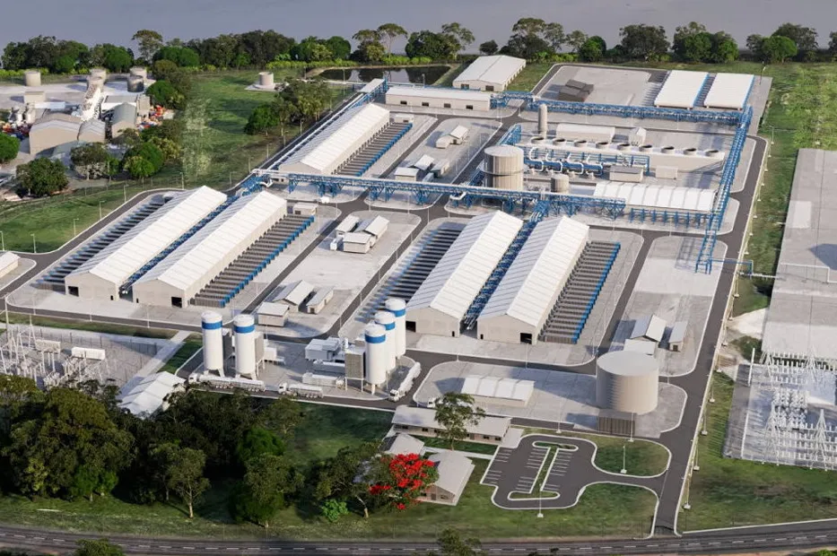 An artist's impression of the 550MW Gibson Island green hydrogen and ammonia project.