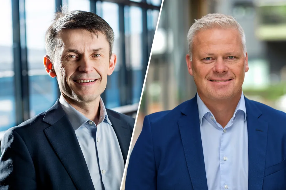 Jan Vidar Thoresen, administrerende direktør i Å Strøm og Atle Knudsen, konserndirektør kunde i Å Energi og styreleder i Å Strøm og Vibb.