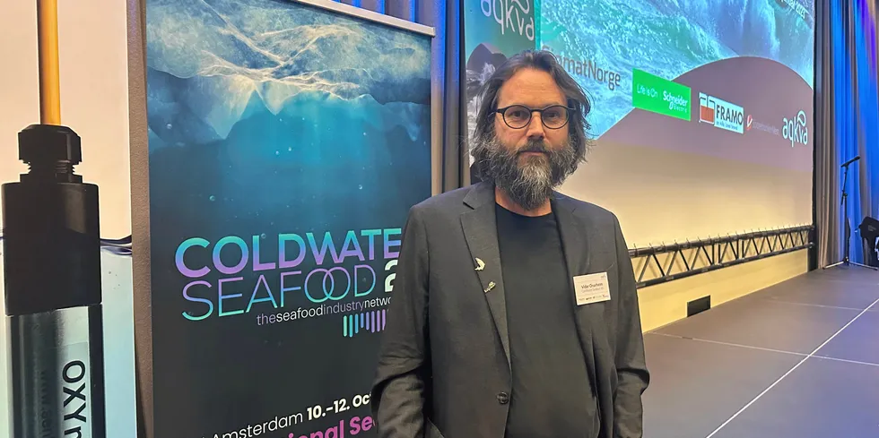 Vidar Onarheim, administrerende direktør i Aqkva, skal ha konferansen Coldwater Seafood i Amsterdam til høsten.