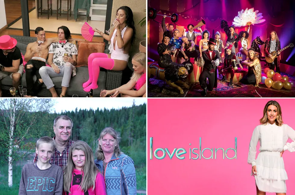 «Ex on the Beach» (fra venstre), «Stjernekamp», «Hjertebarna» og «Love Island» med Tone Damli er blant høstens lanseringer.