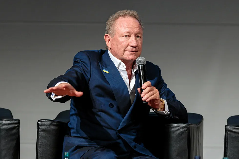 Andrew Forrest, speaking at the recent Green Hydrogen Global Assembly in Barcelona.