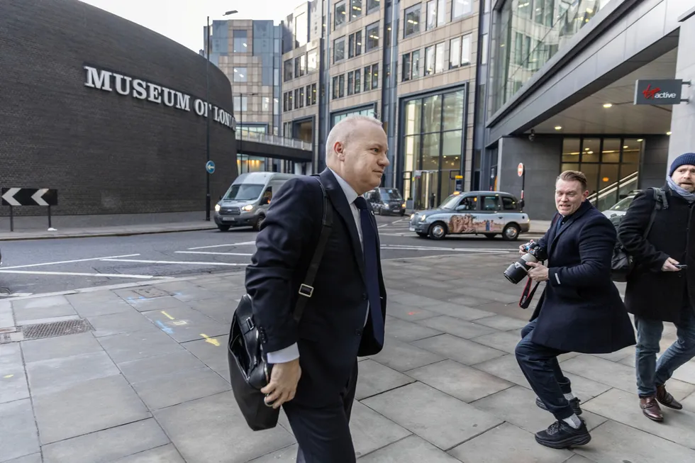 Konsernsjef Anders Opedal i Equinor er på plass i Londons finansdistrikt City onsdag morgen.