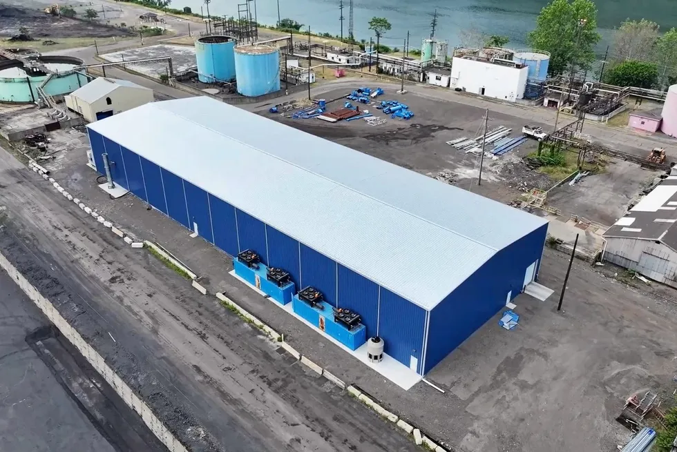 A computer-generated image of the proposed facility at the Port of West Virginia.