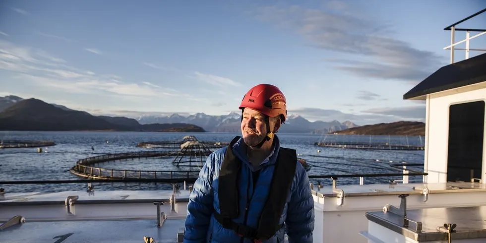 Stig Nilsen, konserndirektør havbruk i Lerøy Seafood Group må godta at en halvering av MTB-grensen på Langskjæra utenfor Frøya- Årsaken er luseskandalen fra i fjor. Foto: DN