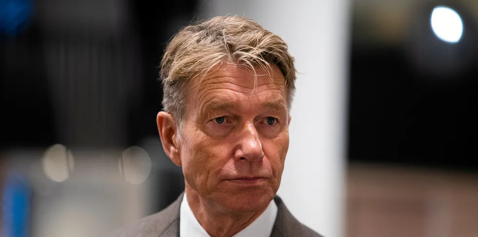Olje- og energiminster Terje Aasland på Havvindkonferansen 2023.