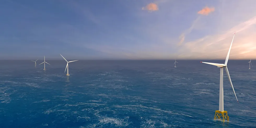 Illustrasjon av den kommende havvind-utbyggingen på Sørlige Nordsjø II.