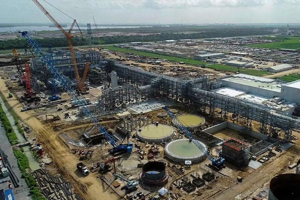 The blue hydrogen facility under construction in Beaumont, Texas.
