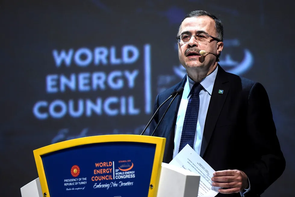 Toppsjef Amin al-Nasser i det saudiarabiske oljeselskapet Saudi Aramco. Selskapet utpresses for 441 millioner kroner etter en alvorlig datalekkasje.