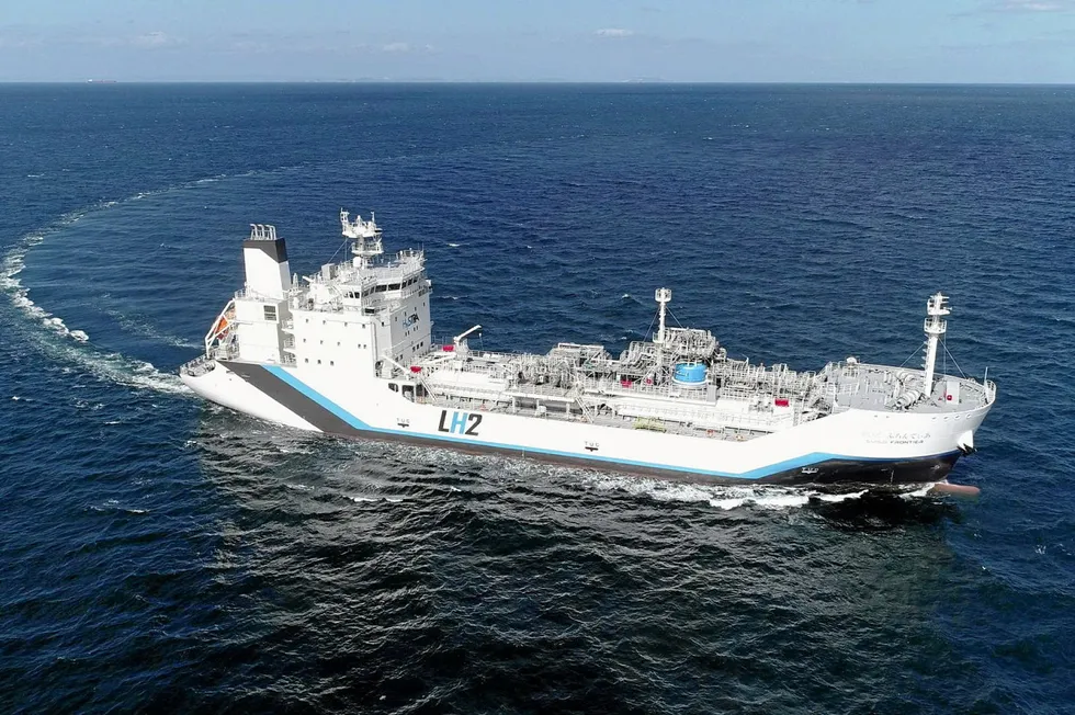 Kawasaki's 1,250-cbm Suiso Frontier liquid hydrogen carrier