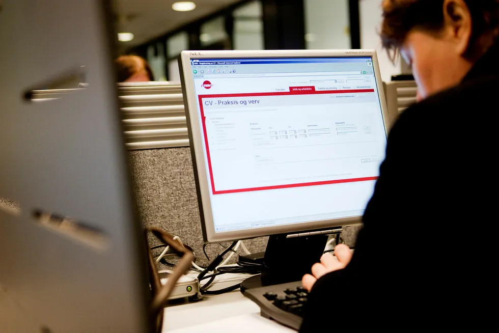 Arbeidsledigheten holder seg relativt stabilt, ifølge SSBs arbeidskraftundersøkelse. Her fra et av Navs avdelingskontorer i Oslo. Foto: Meek, Tore