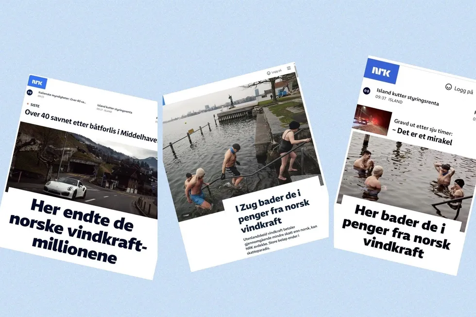 Tirsdag publiserte NRK en sak om norsk vindkraft eid av utenlandske selskaper. Sammenhengen mellom innhold, titler og bilder fremstår som uklar.