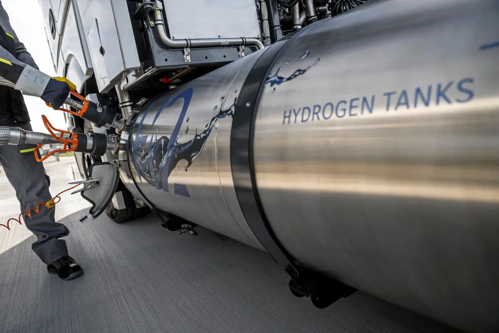 A prototype liquid-hydrogen-fuelled truck.