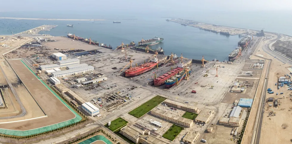 The port in the Duqm special economic zone in Oman, where the Greenfield Project is due to be built.