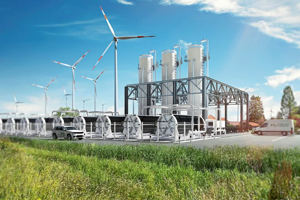 A rendering of EWE's Clean Hydrogen Coastline project.