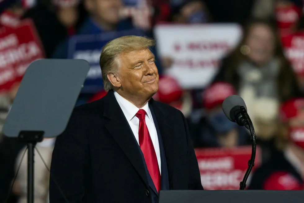 President Donald Trump på et valgmøte i Pennsylvania forrige uke.