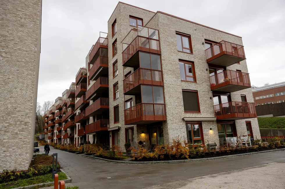 Skatteetaten har tatt pant i Thor Age Pedersens toppleilighet her i Bjørnegårdsvingen 11 i Sandvika.
