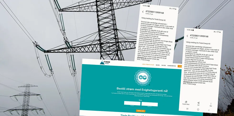 Nå kommer det reaksjoner fra kundene på hvordan Tinde Energi krever forhåndsbetalt og langt høyere beløp, etter at selskapet overtok en del av GNP Energys kunder tidligere i sommer.