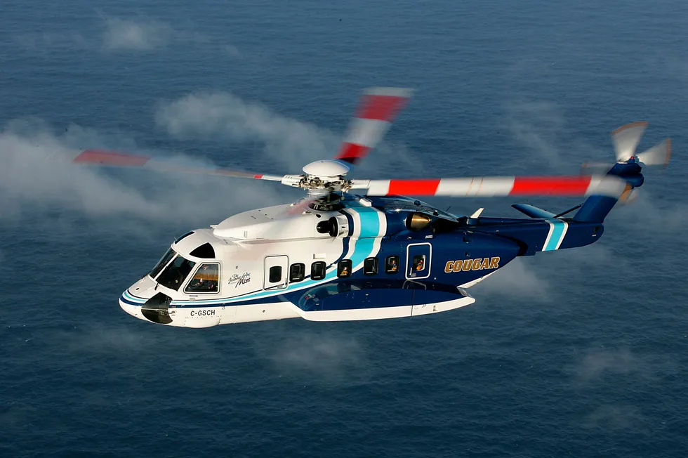 A Sikorsky S-92 helicopter owned by Cougar Helicopters.