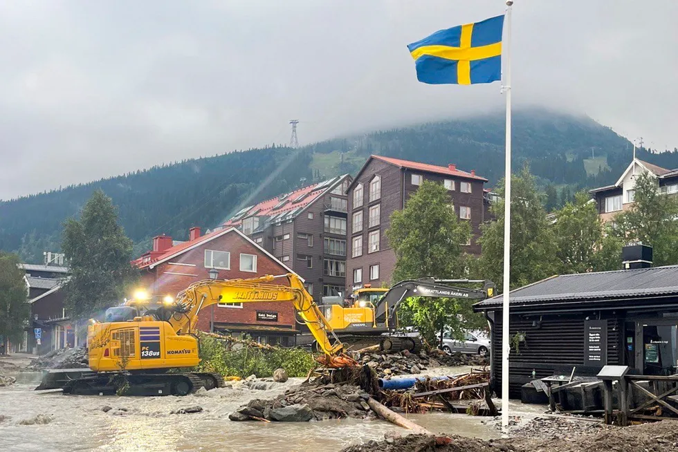 Også Sverige er hardt rammet av uværet Hans.