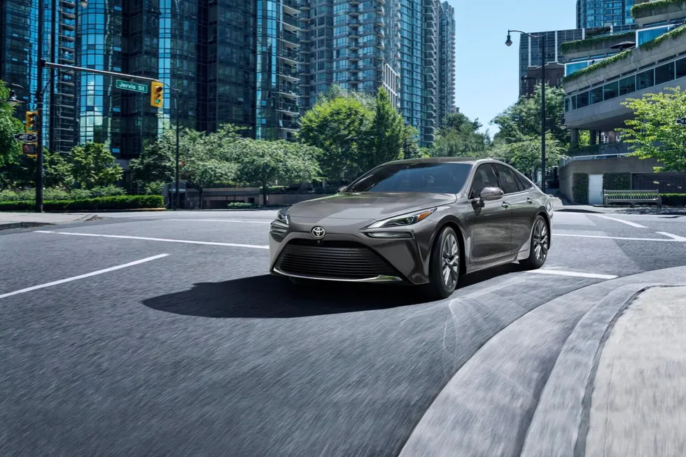 A promotional image of the 2025 Toyota Mirai