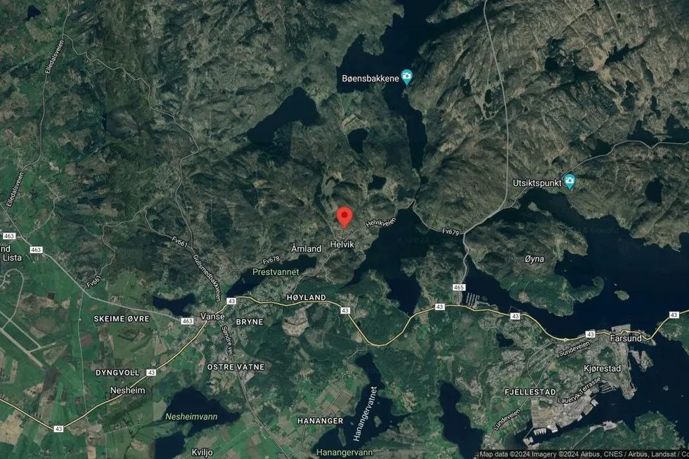 Området rundt Haukåsveien 24C, Farsund, Agder