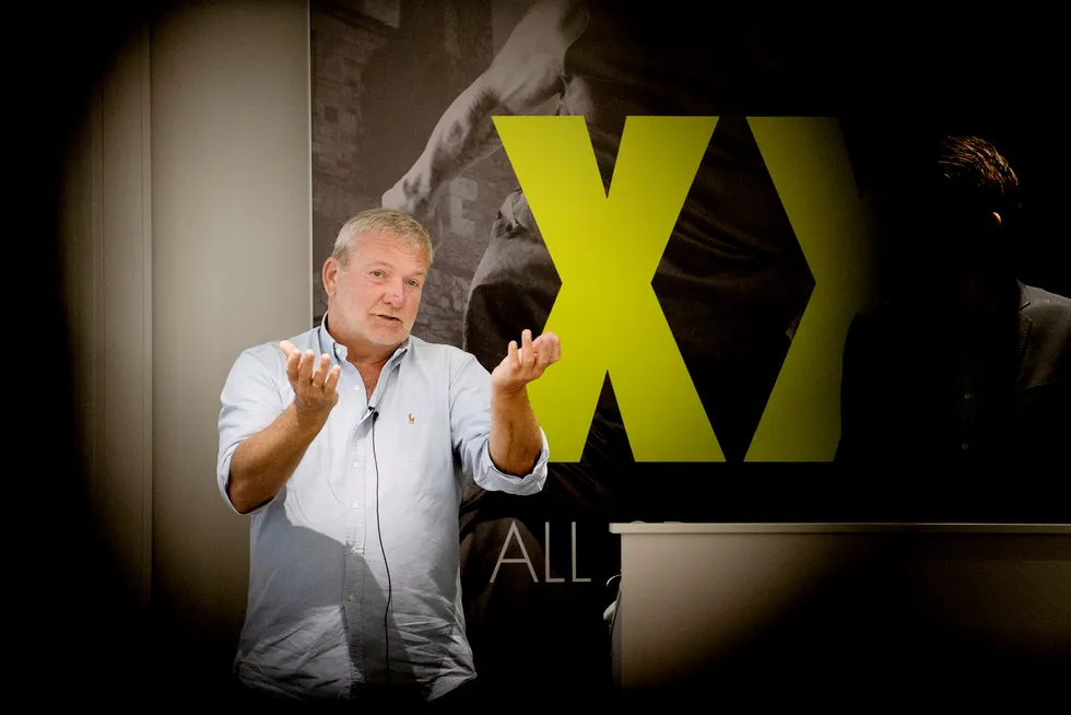 XXL-gründer Øivind Tidemandsen. Her fra fremleggelsen av 2.-kvartalstall for XXL.