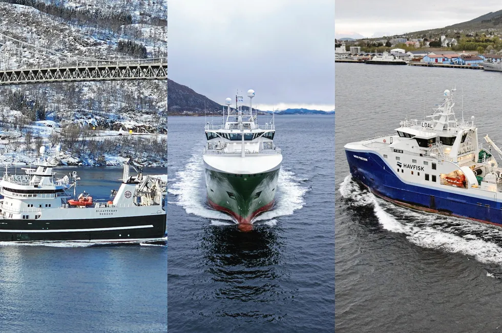 «Gadus Poseidon» fra Nordland Havfiske, Nergård-tråleren «Senja» og K. Halstensens «Slaatterøy» er tatt ut i streik.