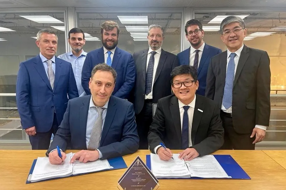 Pact renewed: Signing of Seatrium's favoured customer contract for GasLog and Stasco's LNG carrier fleet.