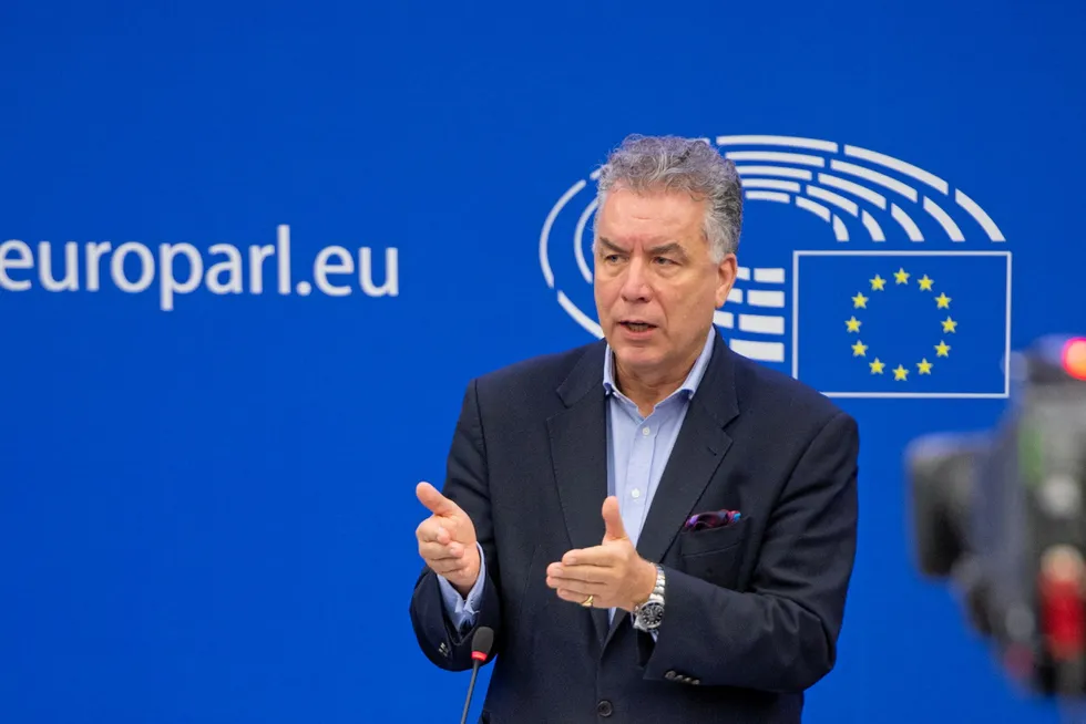 Press conference on the Net-Zero Industry Act NZIA. Christian Ehler, European Parliament's chief negotiator of the Net Zero Industry Act.