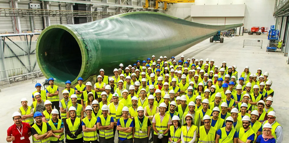 Staff at a Siemens Gamesa plant in Morocco.