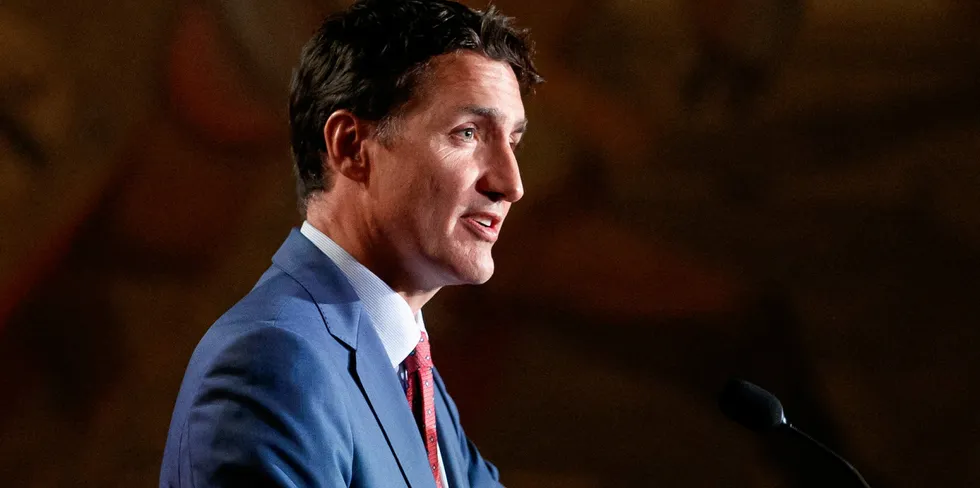 Canada's Prime Minister Justin Trudeau at the Royal Ontario Museum in Toronto,