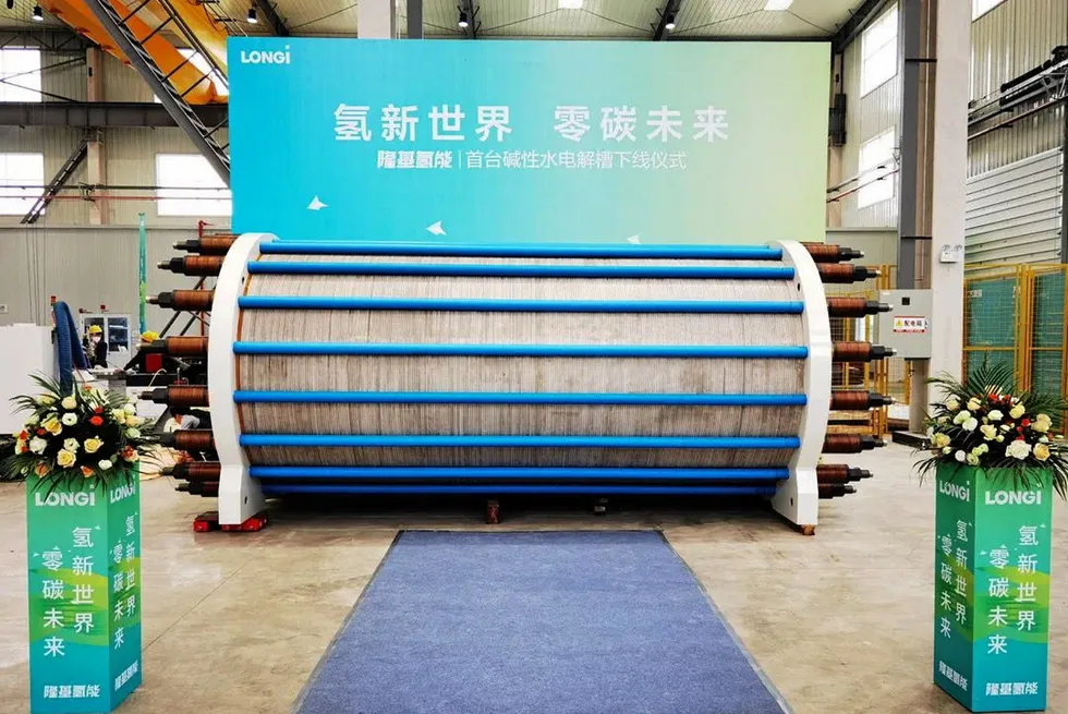 An electrolyser stack produced by Chinese manufacturer Longi.