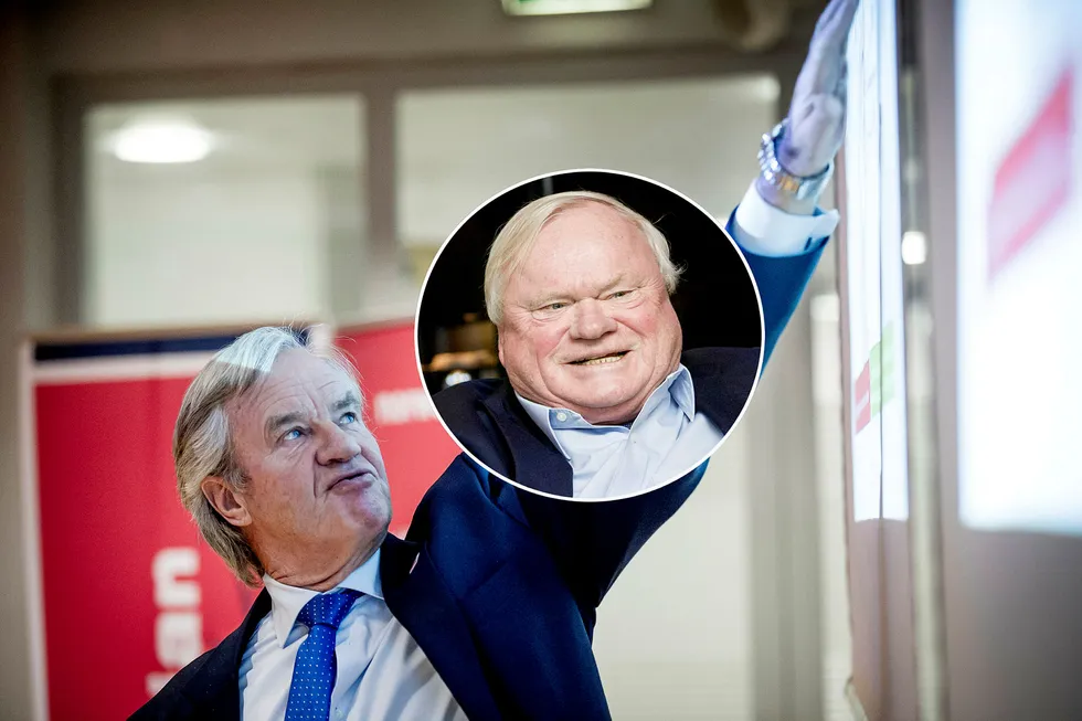 Konsernsjef Bjørn Kjos i Norwegian og John Fredriksen (innfelt).