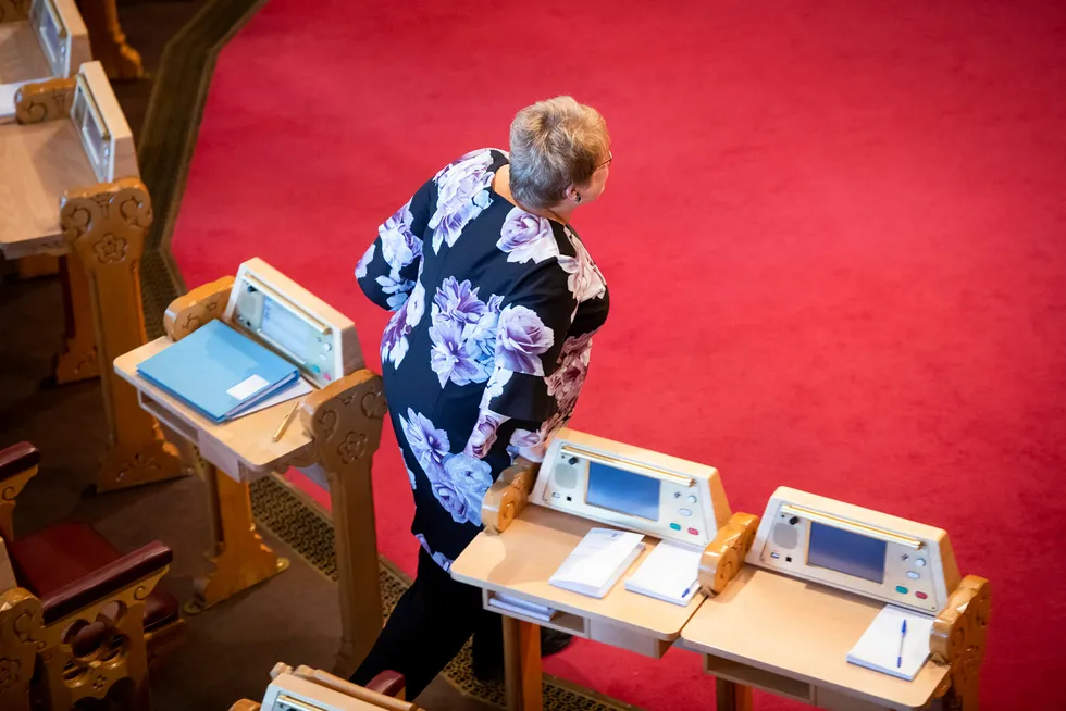 Kulturminister Trine Skei Grande deltok i spørretimen på Stortinget onsdag, men fordi søknaden om statsstøtte fra Faktisk.no er til behandling ville hun ikke si hva hun mener om saken.