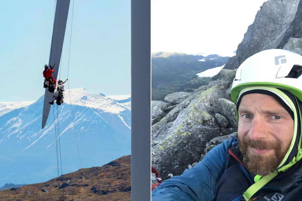 Gründer Åsmund Vaage var mangeårig fjellklatrer før han startet Vertikal Service. Nå er selskapet, som har spesialisert seg på tilkomstteknikk på vanskelige steder, regionvinner i Midt-Norge i DN Gaselle-kåringen.