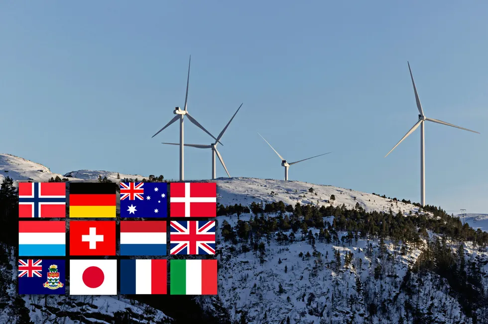 Seks selskaper eier halvparten av vindkraften i Norge. To av disse selskapene er norske: Statkraft og Eviny. Selskapene som eier de norske vindkraftparkene er plassert i tolv ulike land.