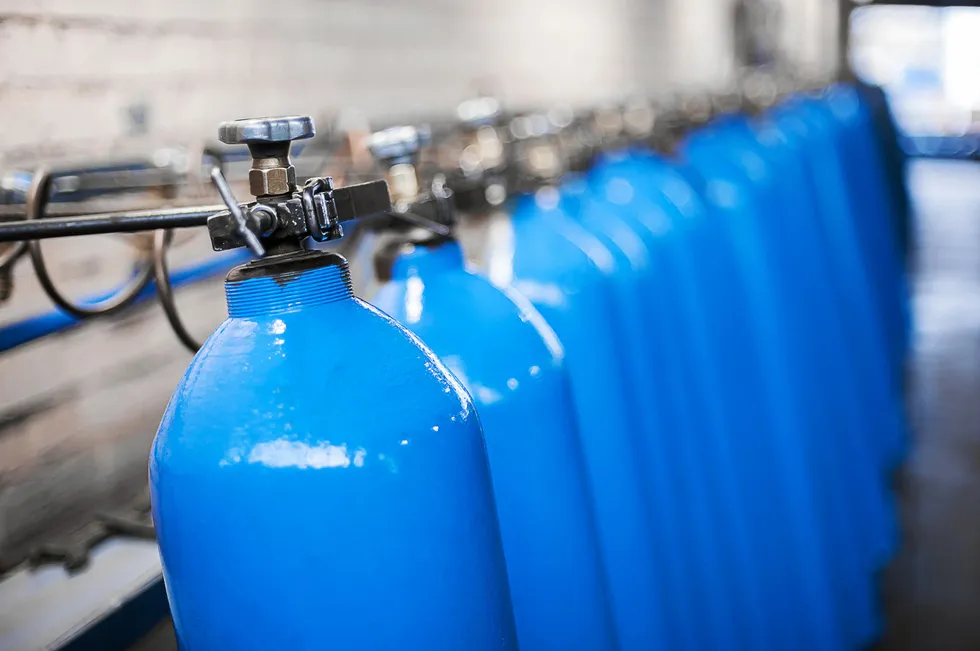 Blue hydrogen tanks.
