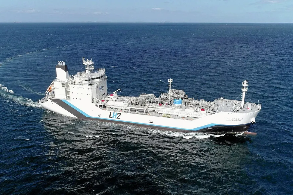 Kawasaki Heavy Industries' liquid hydrogen carrier, Suiso Frontier.