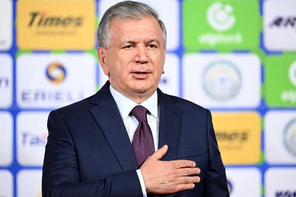 Home call: Uzbekistan President Shavkat Mirziyoyev has cut short a visit to Singapore to handle a growing domestic energy crisis.