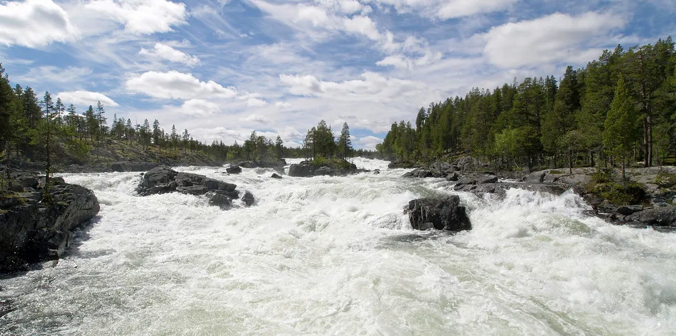 Godfarfoss kraftverk er nå under bygging i Numedalslågen.