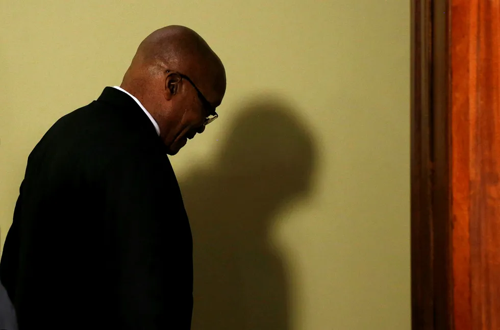 Sør-Afrikas president Jacob Zuma kunngjorde 14. februar at han går av. Foto: REUTERS/Siphiwe Sibeko