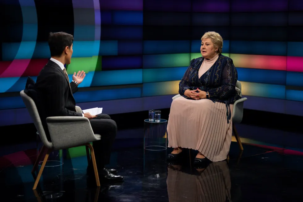 Erna Solberg deltok i NRKs «Debatten» torsdag.