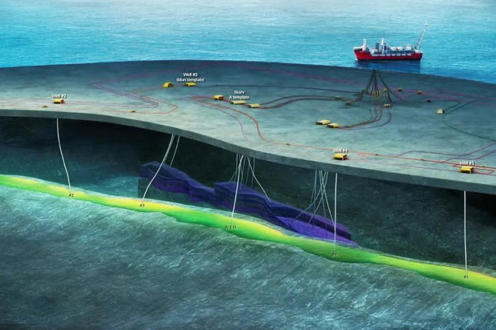 Subsea tie-back: Aerfugl field schematic