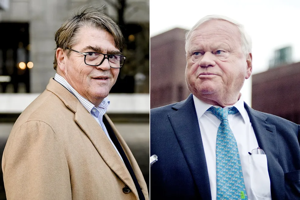 Jan Petter Sissener (til venstre) er fondsforvalter og tidligere aksjemegler. Han er skuffet over at John Fredriksen (til høyre) ikke sørger for at alle Golden Ocean-aksjonærene får samme pristilbud som Fredriksen-familien på Golden Ocean-aksjene. Fredriksen var Golden Oceans største aksjonær med over 40 prosent av aksjene, men den belgiske kjøperen slapp å gi alle aksjonærene samme pris som normalt er regler for børsnoterte selskaper i Norge.