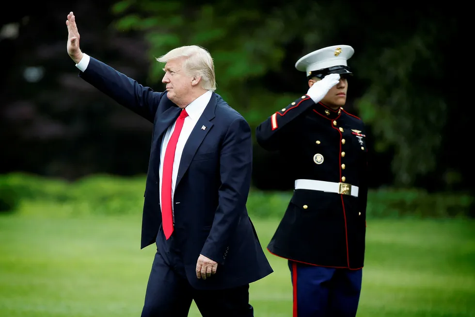 USAs president Donald Trump markerte seg nok en gang på Twitter denne uken. Foto: Joshua Roberts/Reuters/NTB Scanpix