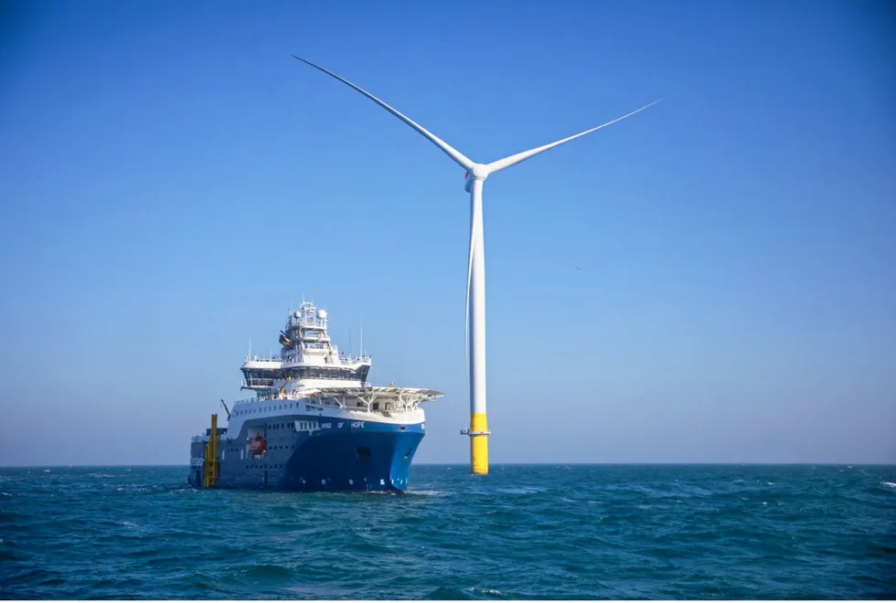 Generating: part of the Hornsea 2 offshore wind farm in the UK North Sea.