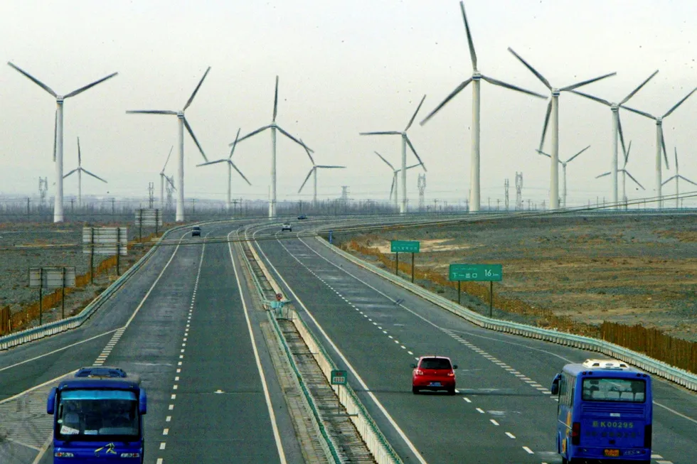 Winds of change: the Chinese government is keen to promote the use of renewable and cleaner energy sources and has set ambitious targets, but the country is very heavily dependent on coal and fossil fuels