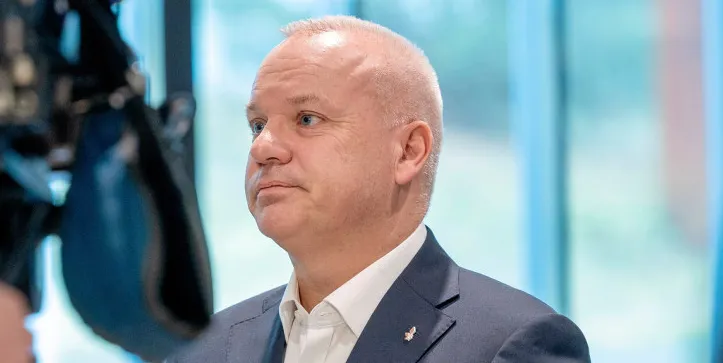 Equinor CEO Anders Opedal meets the press after announcing Equinor's 2021 Q3 results // Photo: Mikaela Berg/DN . .